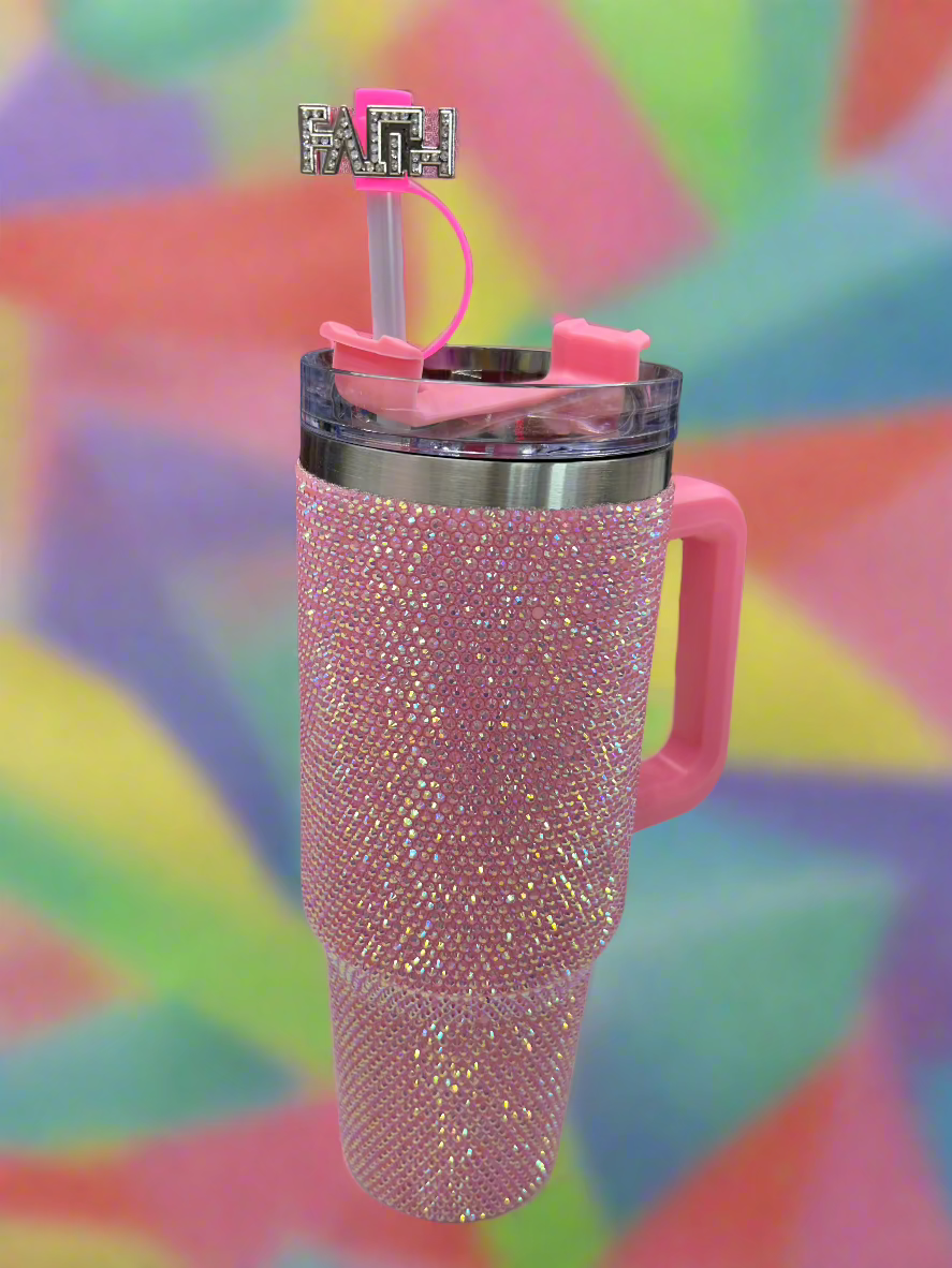 Blingy Tumbler + "FAITH" Straw Topper