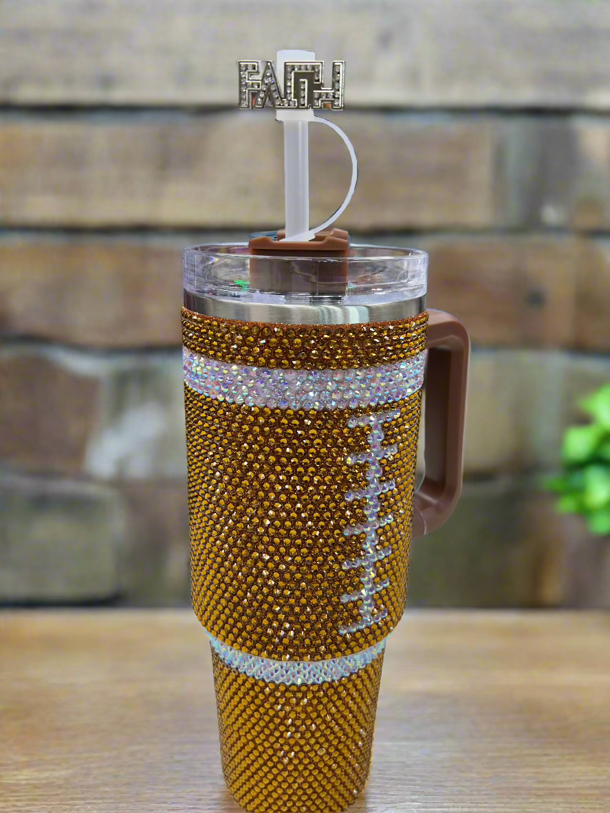 Blingy Tumbler + "FAITH" Straw Topper