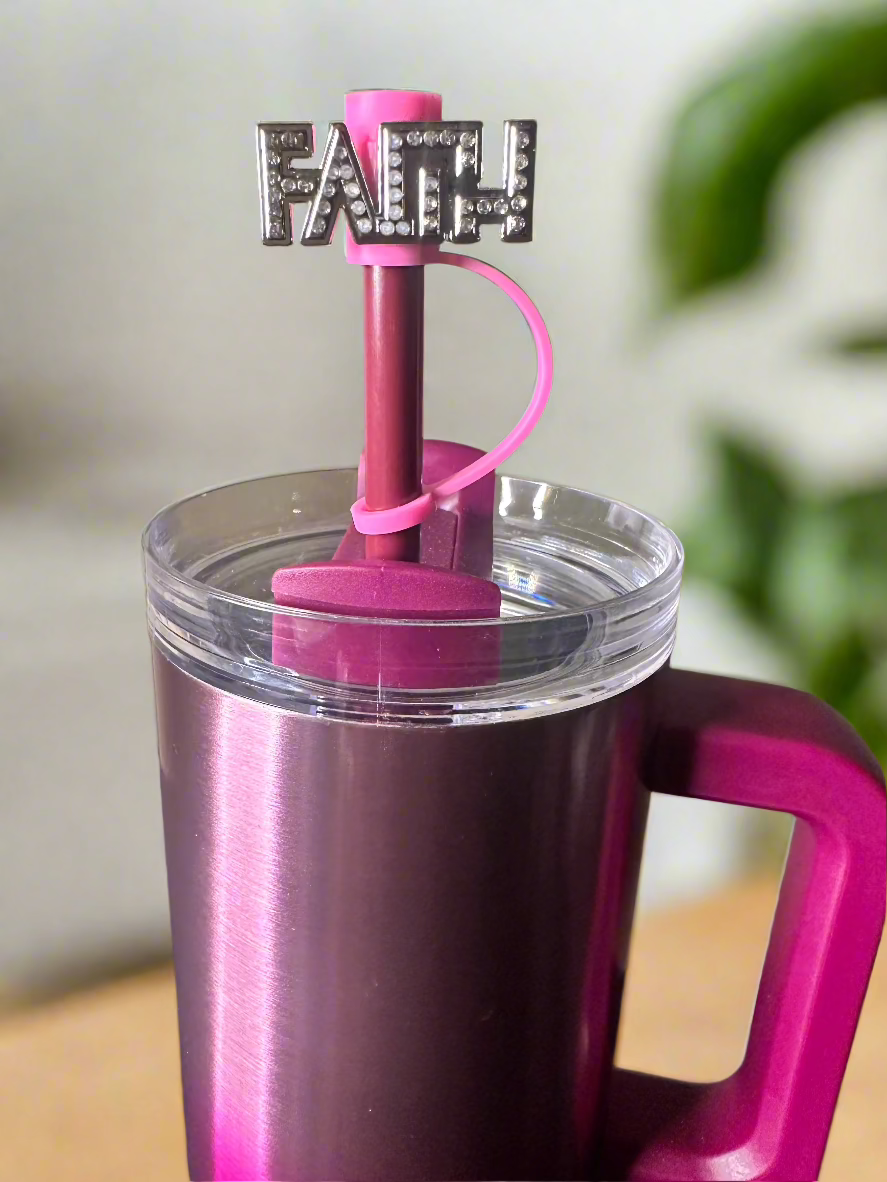 "FAITH" Straw Topper